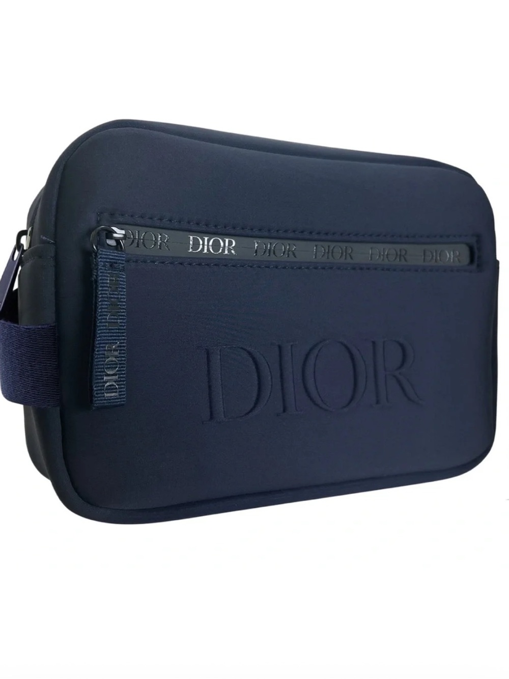 Dior Navy Embossed Logo Toiletry Pouch